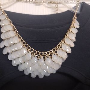 Elegant Gold and White Necklace